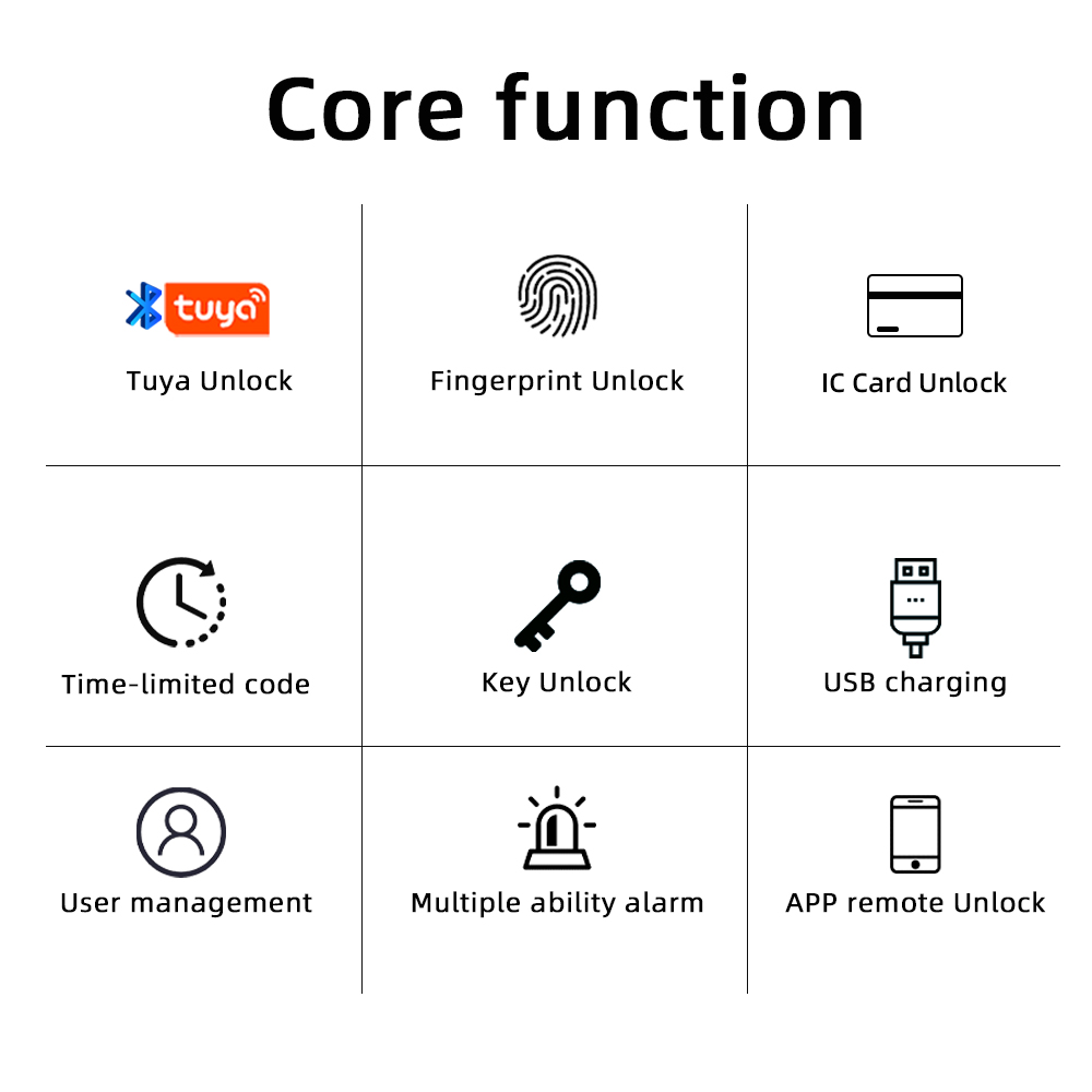 RAYKUBE M5 Tuya BLE Fingerprint Door Lock Digital Electronic Lock with Password/Key/IC Card/ Smartlife/ Tuya APP Unlock. 
