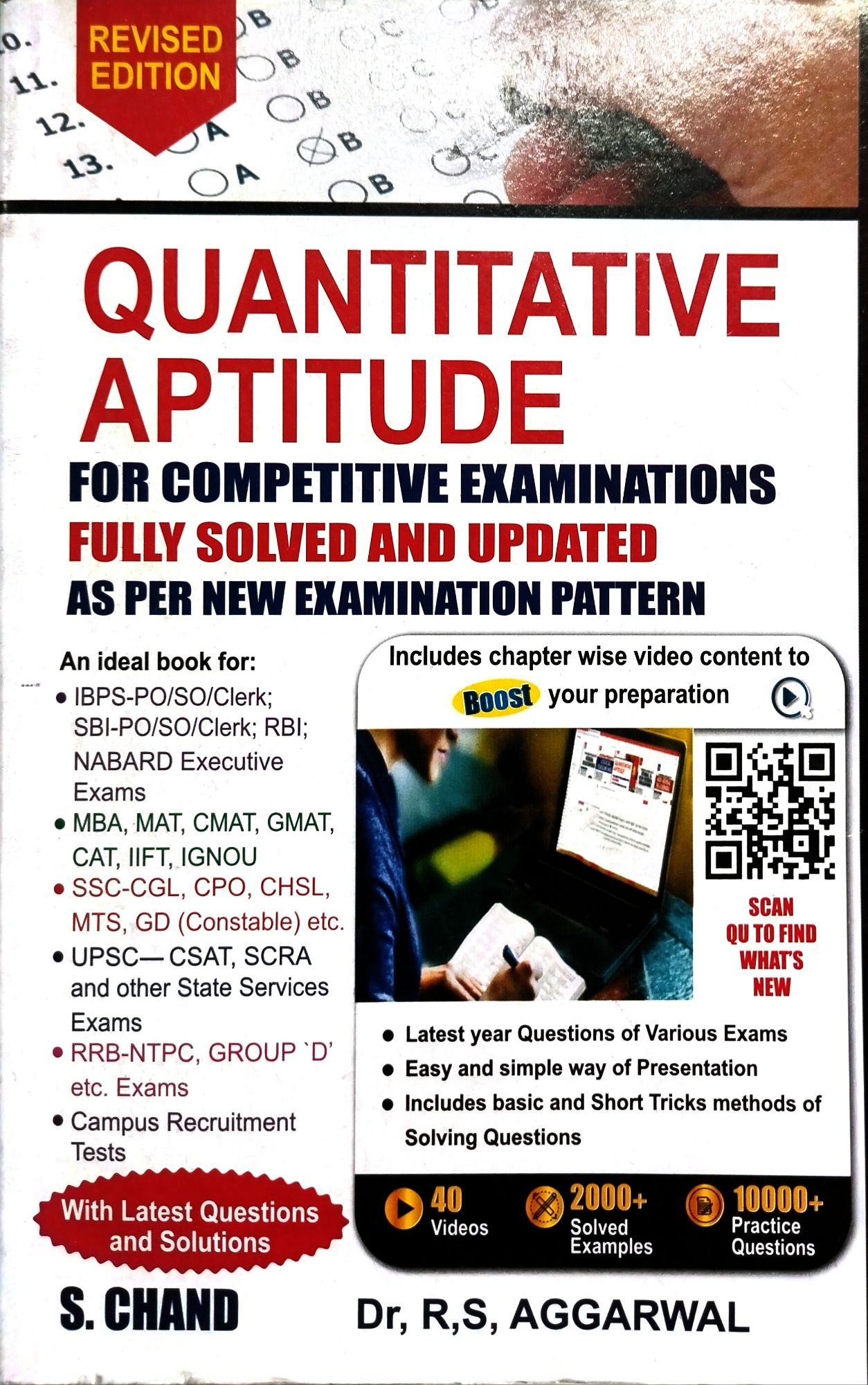 QUANTITATIVE APTITUDE FOR COMPETITIVE EXAMINATIONS BY DR, R,S, AGGARWAL. 