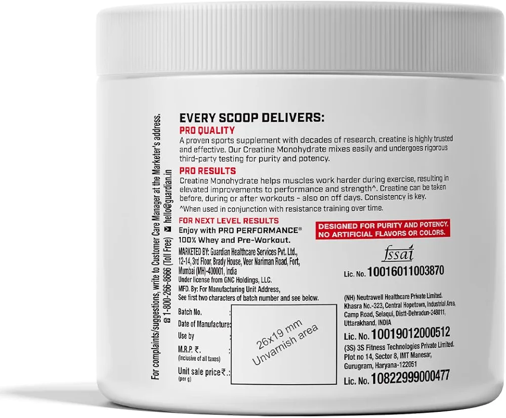 GNC Pro Performance Creatine Monohydrate 100g. 