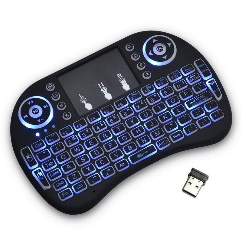 I8 Mini Wireless Keyboard Backlight 2.4G Air Mouse Remote Control Touchable Handheld for Smart Android TV Box Desktop PC