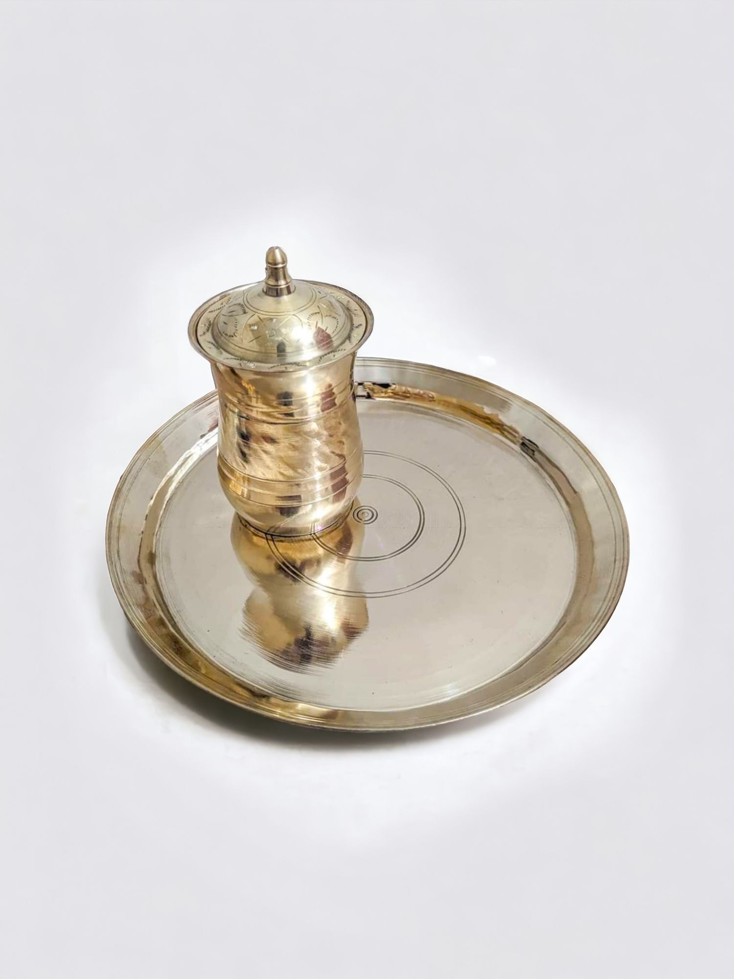 Pure kashar Plate Glass with lid - 1300 g