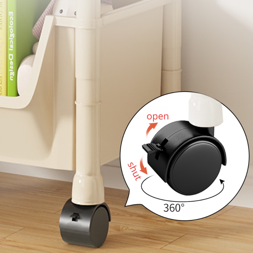 Trolley Bookshelf Portable Creative Kitchen Storage Rack Living Room Mobile Display Cabinet Corner Movable Bookshelf With Wheels. 