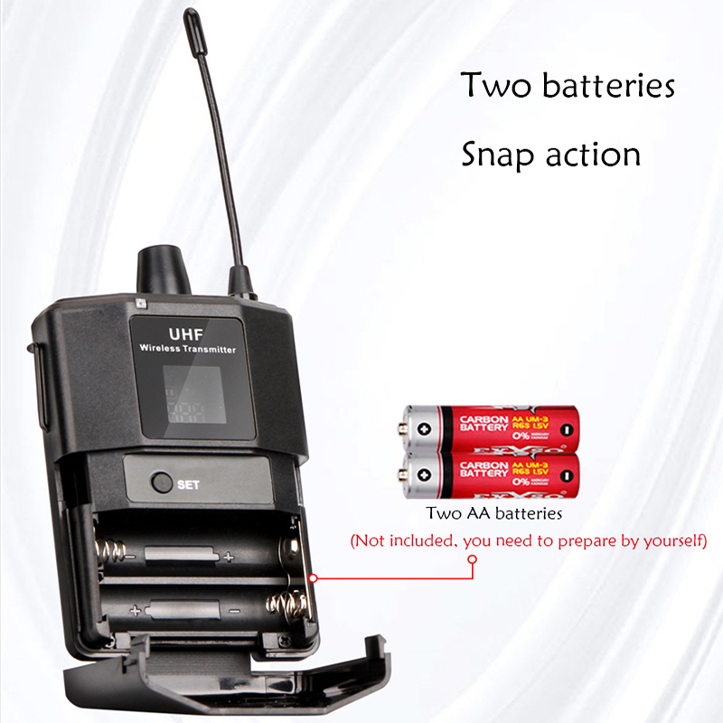 UHF Wireless Headset Microphone with Transmitter Receiver LED Digital Display Bodypack Transmitter for Teaching Live Performance. 