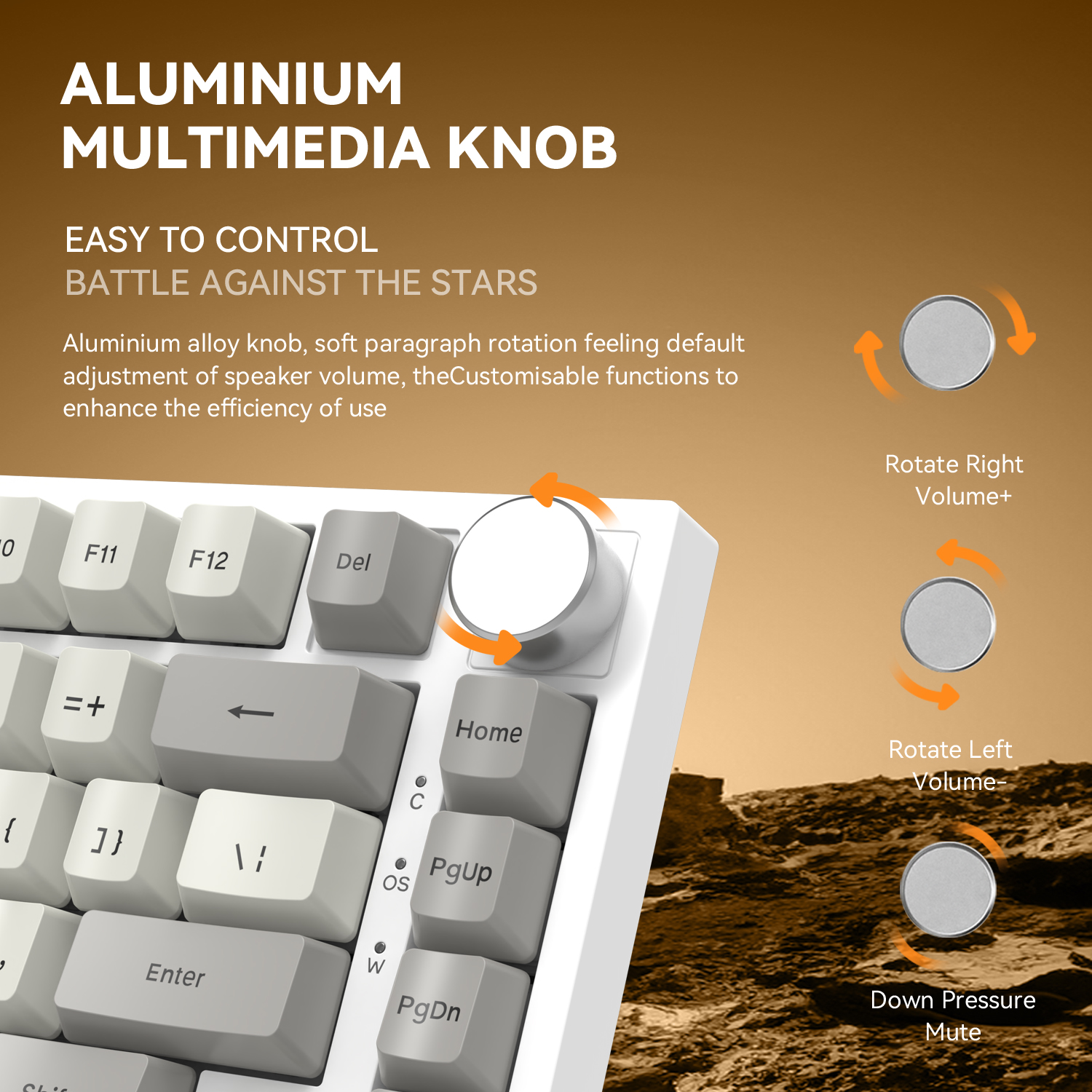 Attack Shark K85 Mag Customisable Mechanical Keyboard,Magnetic Switch,Hot-swappable,Metal Knobs,Suitable for FPS. games,Win&Mac. 