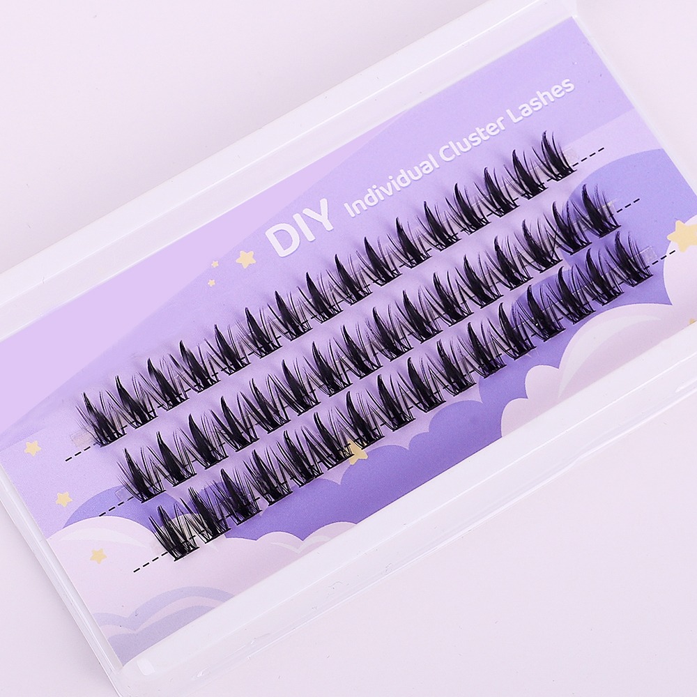 Individual Lashes 36 Cluster Lashes, Little Devil Style False Eyelash, Natural Simulated Segmented Single Cluster Lashes. 