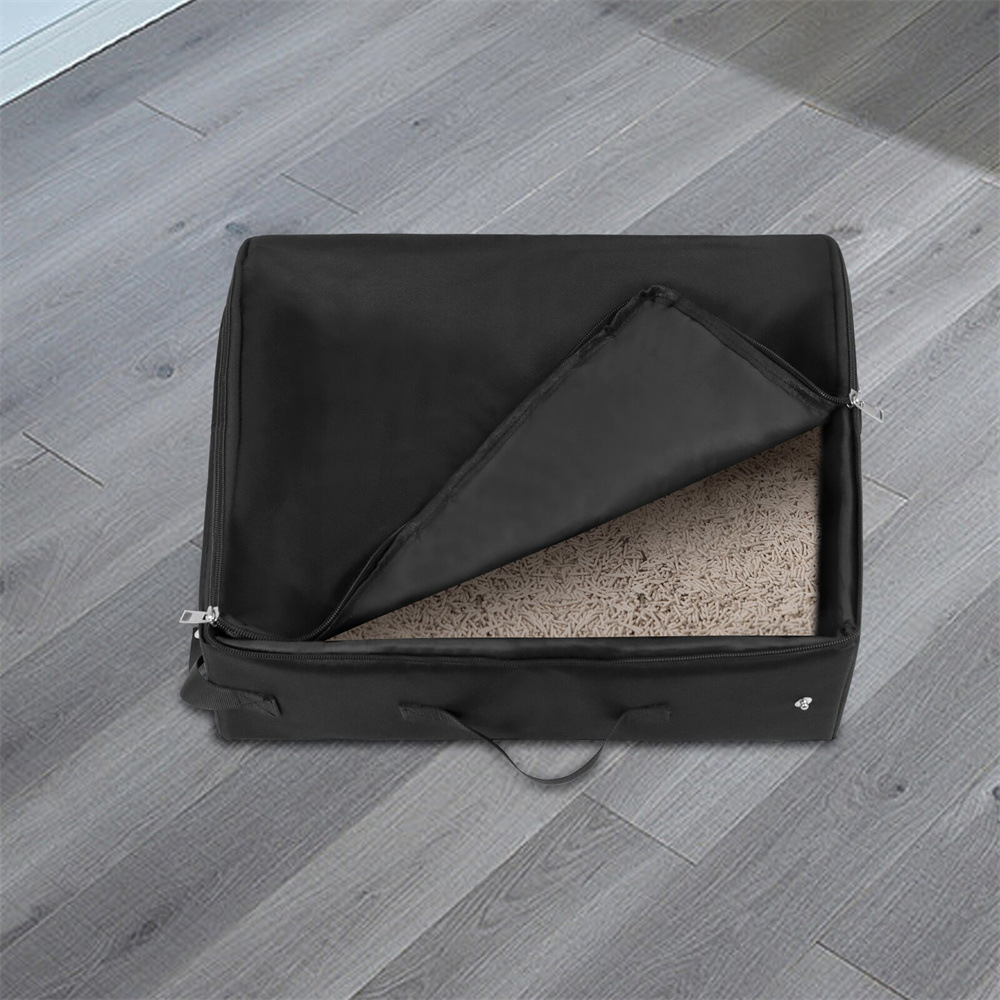 Foldable And Portable Cat Litter Box, Multi-purpose Waterproof Cat Travel Litter Box Cat Food Storage Bin Bag. 