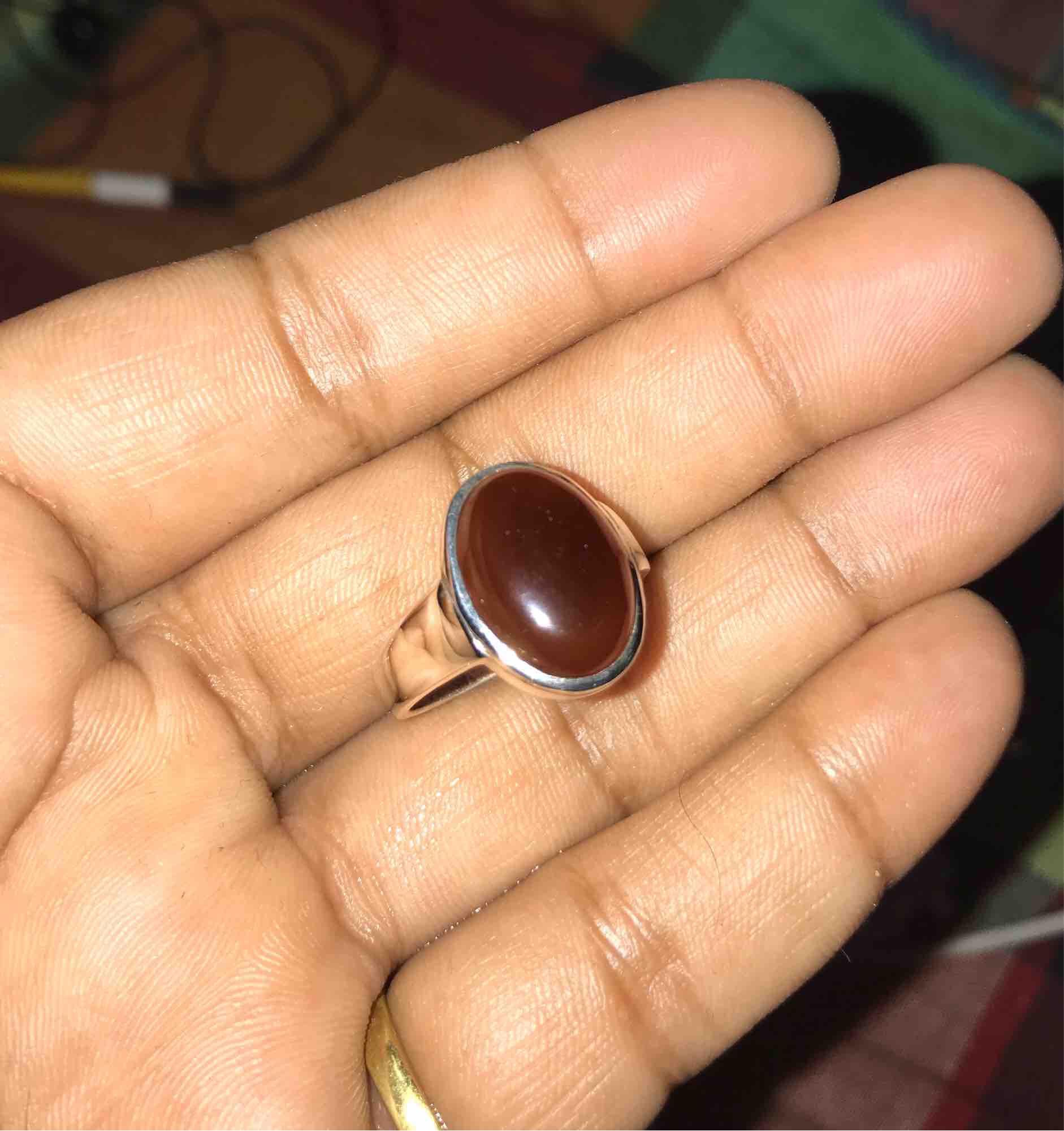 Natural Agate Stone Ring//Akik Stone//Ruff Usable. 