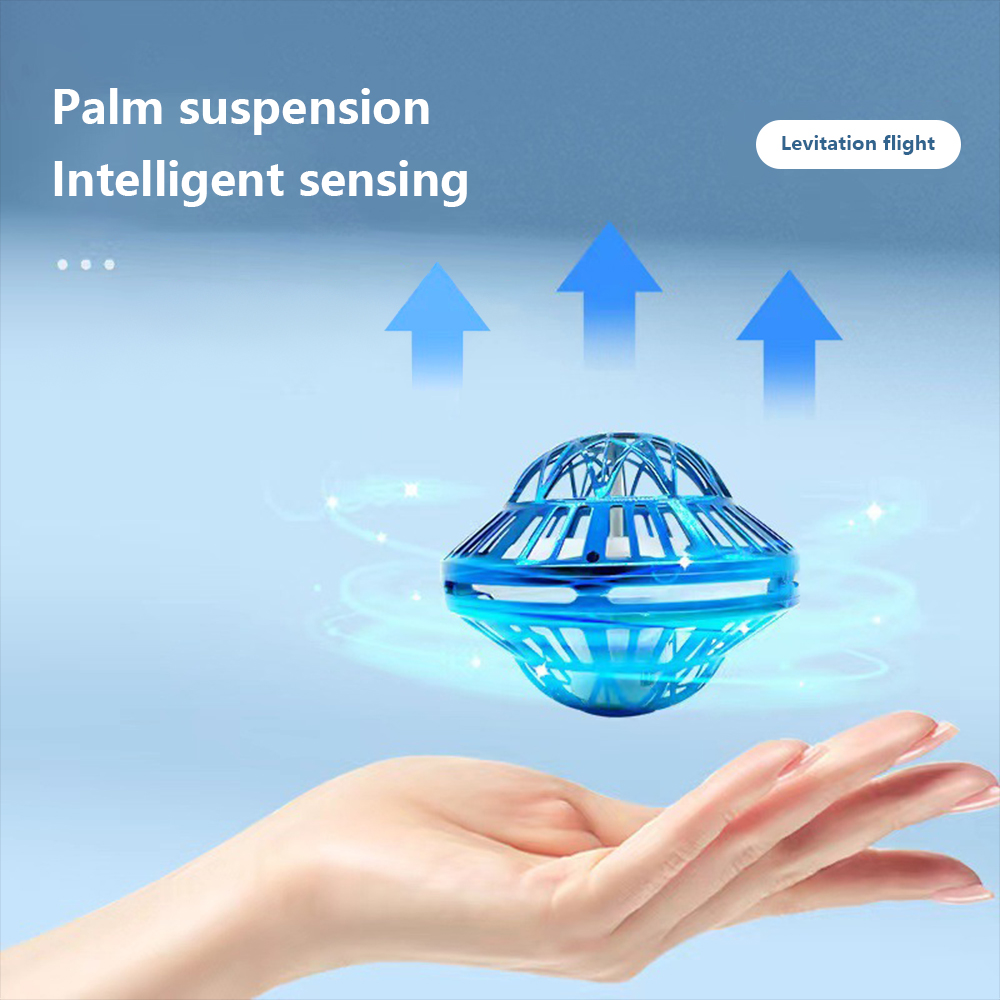 UFO Intelligent Sensing Flying Ball Hovering Saucer Floating Ball Black Technology Fingertip Gyroscope Children's Toy. 