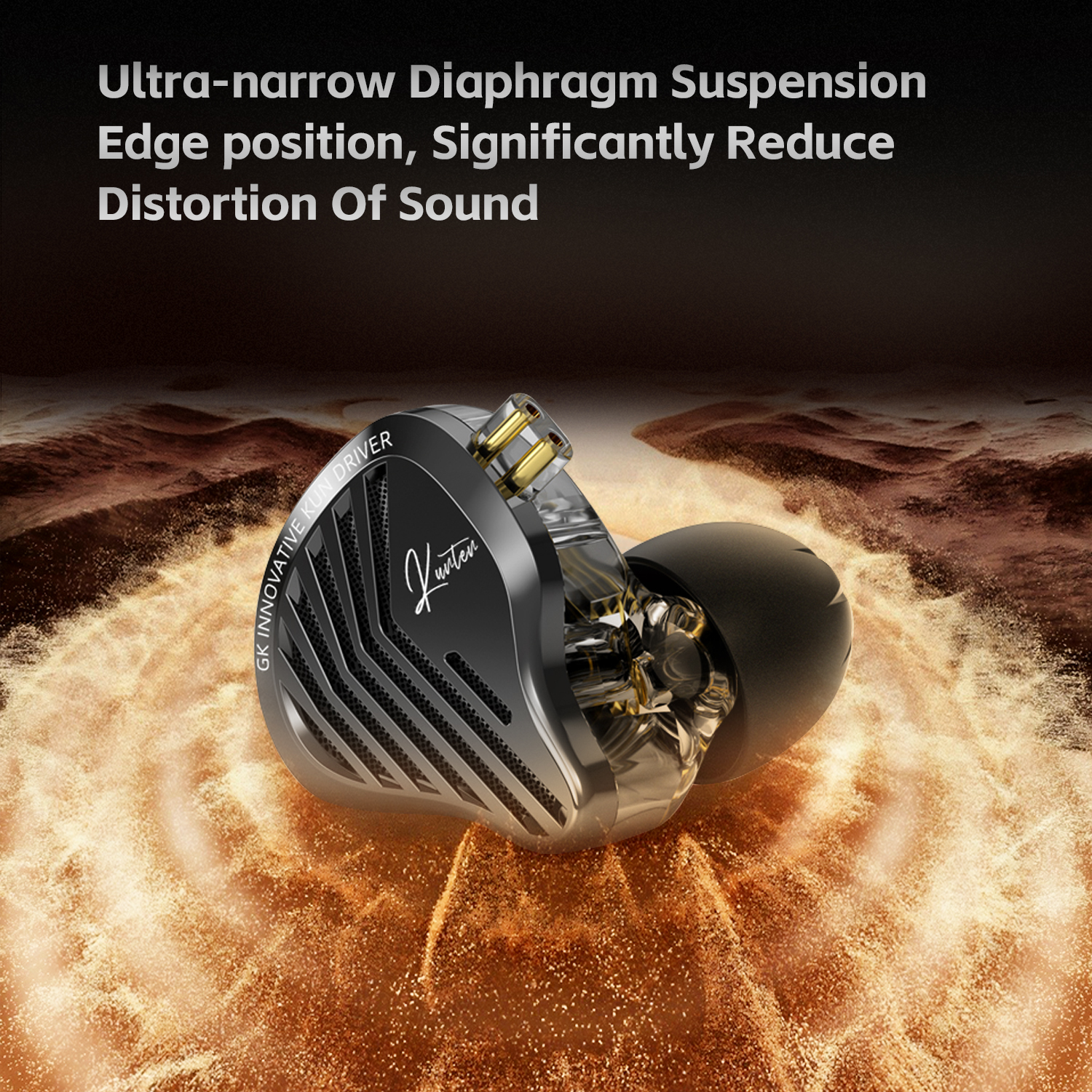 GK KUNTEN Dynamic Driver Hi-Fi Bass IEM Earphones description image 2