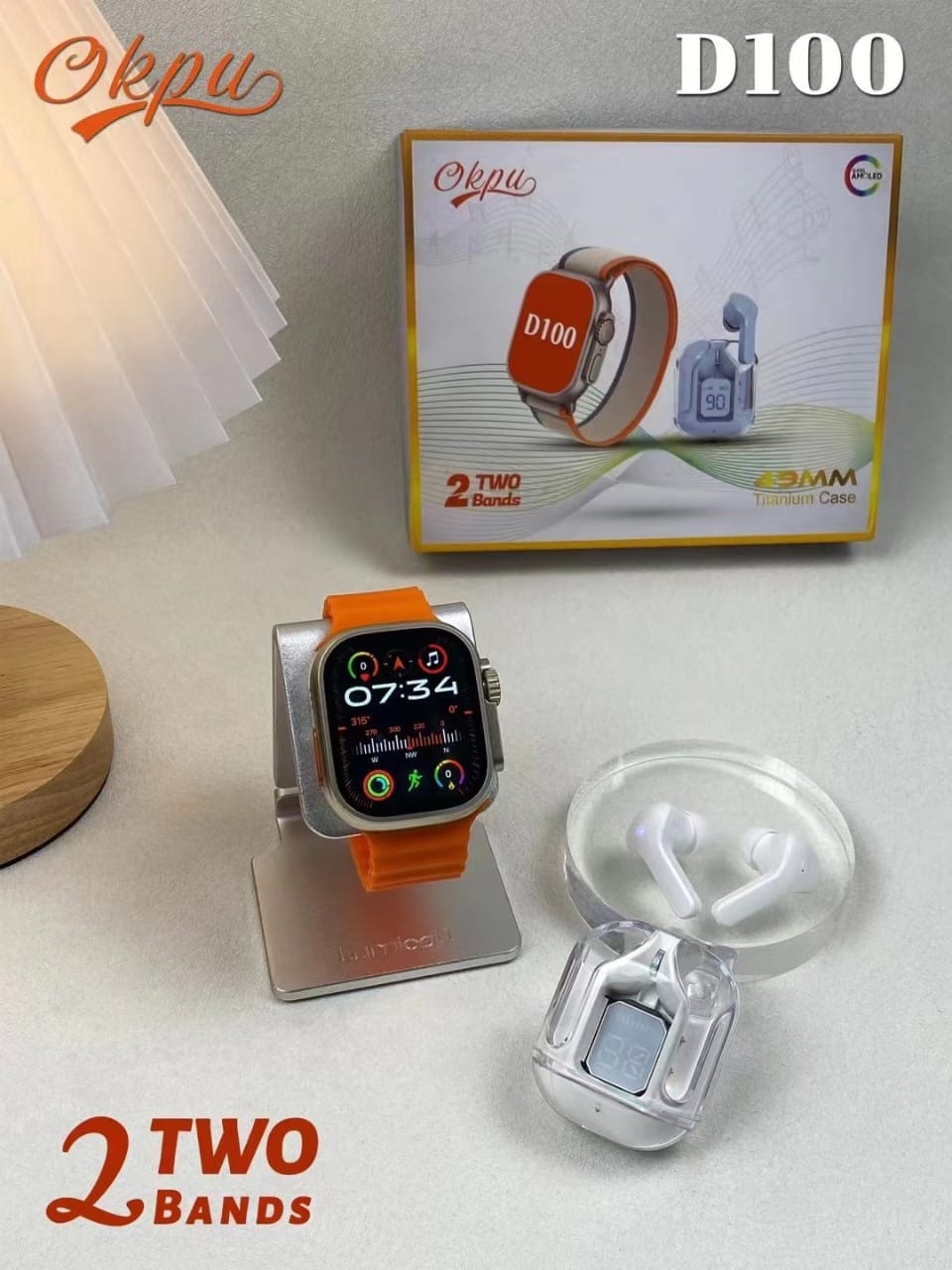 D100 Combo Ultra 9 Smartwatch and Earbuds. 