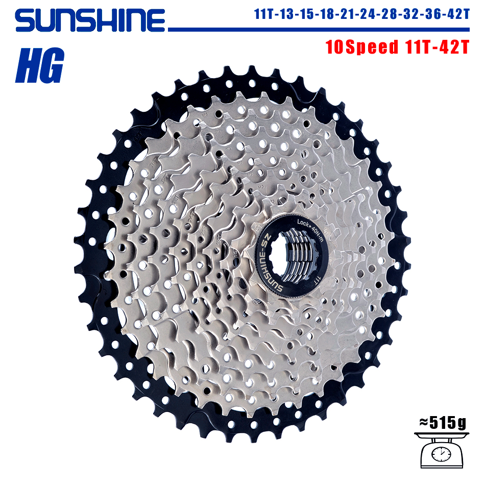 SUNSHINE Bicycle Cassette 8/9/10/11/12Speed Freewheel 32/36T/40T/42T/46T/50T/52T Sprocket HG Structure Flywheel For SHIMANO/SRAM. 