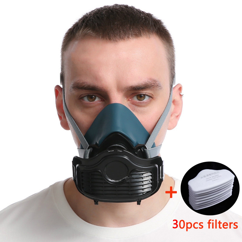Silicone Dustproof Filter Mask Suitable For Spray Paint House Decoration Grinding Dust Respirator Self-Priming Filter Dust Mask. 