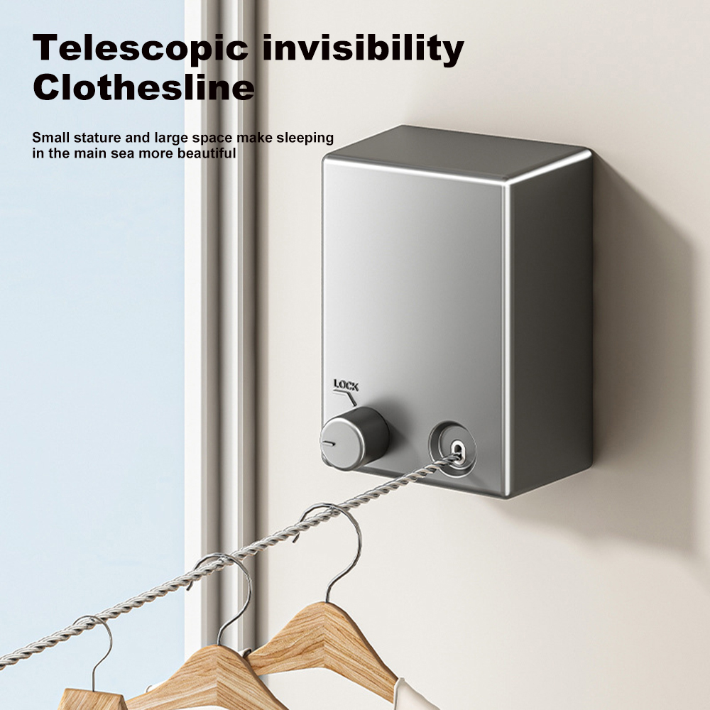 Retractable Clothesline Stainless Seel Pull-Out Clothes-Drying Machine Rope Space-Saving Clothes Drying Rack For Household. 