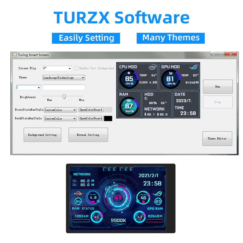 3.5 Inch IPS Type C Secondary Screen for Computer CPU GPU RAM HDD Display 320*480 USB LCD Monitor Freely AIDA64 Windows 10 11. 
