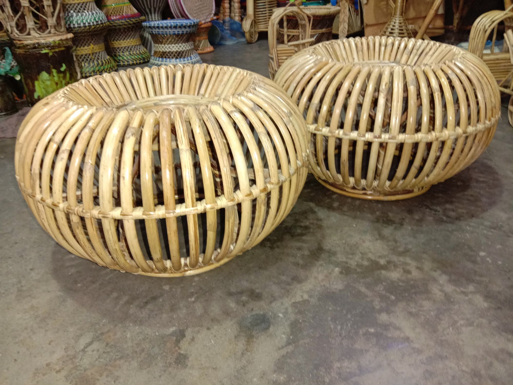 Rattan Pumpkin Large Mora - 2× Pcs Together  Mora - Cane And Craft Design Mura