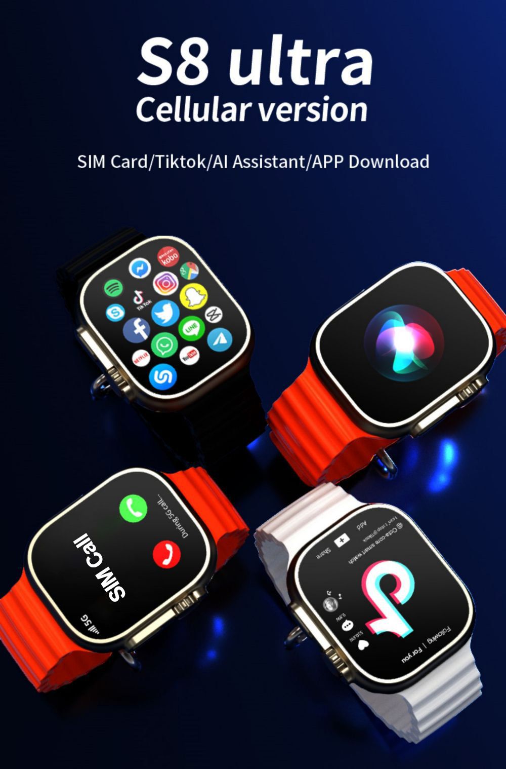 Sim Supported 4G Android Smart Watch. 