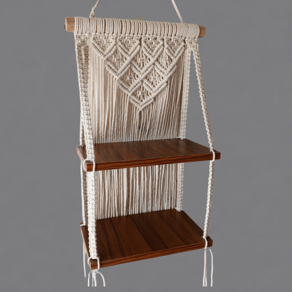 Boho Macrame Wall Hanging Self 2 Leaf. 