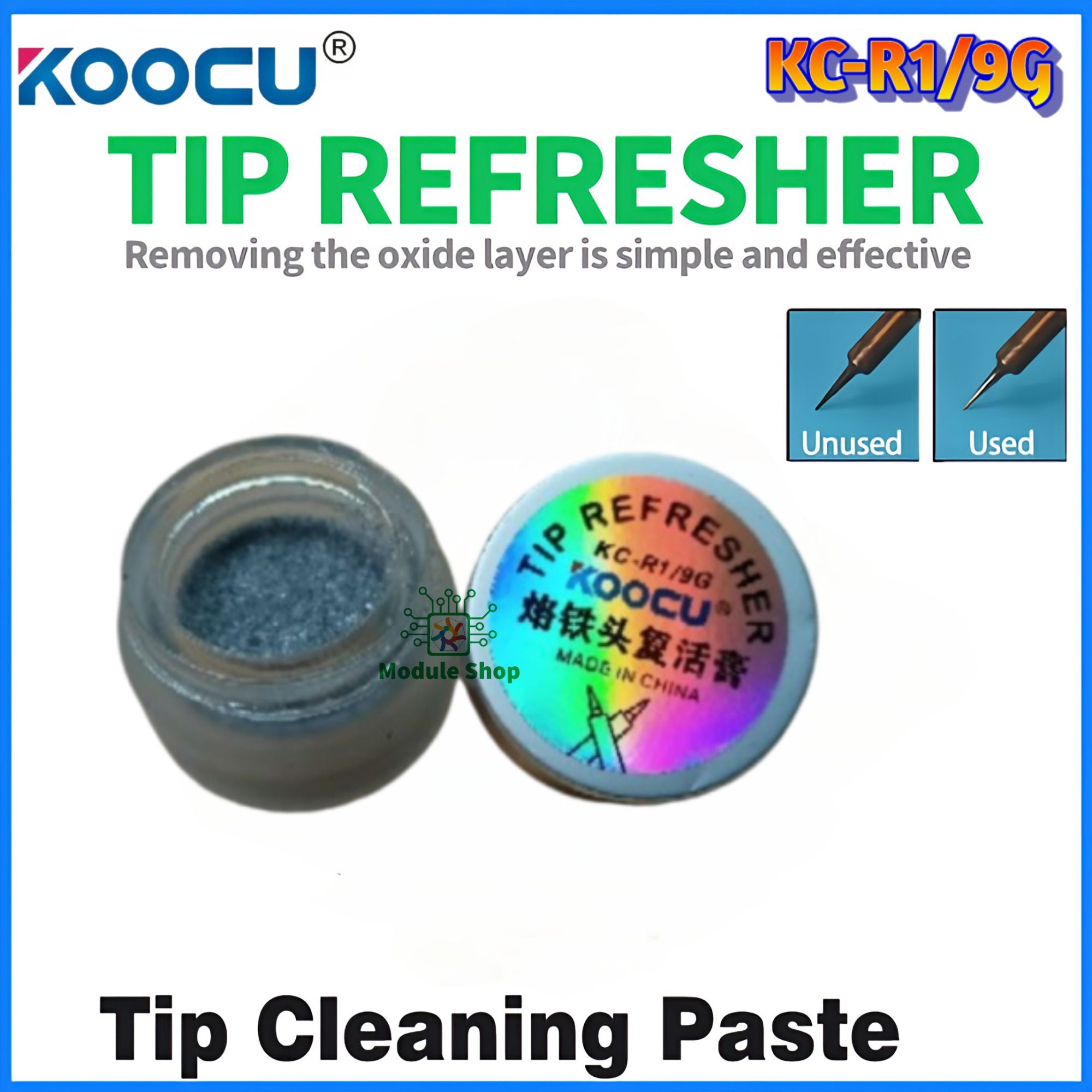 Soldering Iron Tip Refresher Non-stick Tin Solder Cream Clean Paste for Oxide Head Resurrection Oxidative Activator Tips Restore And Update Repair Tools Koocu KC-R1/9G RL-461 Cottden Similar  Atten AT-F10 JSD-40A. 