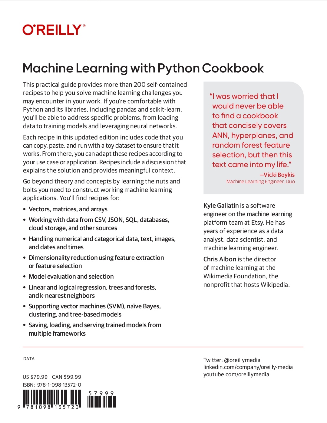 Machine Learning with Python Cookbook: Practical Solutions from Preprocessing to Deep Learning

2nd Edition. 
