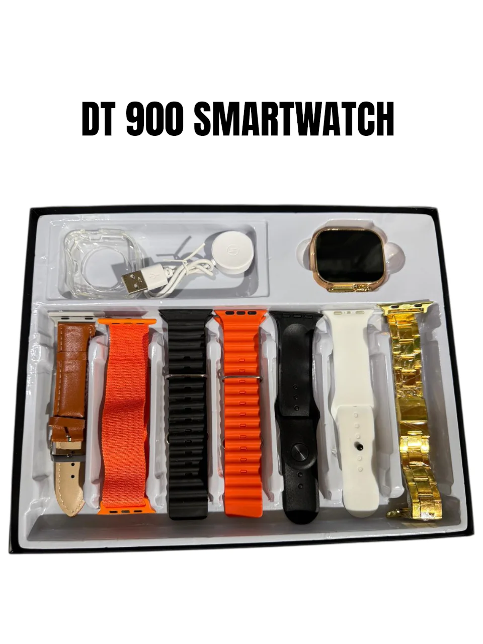 DT 900 Ultra Gold Smart Watch – Touchscreen Smartwatch with Bluetooth Call