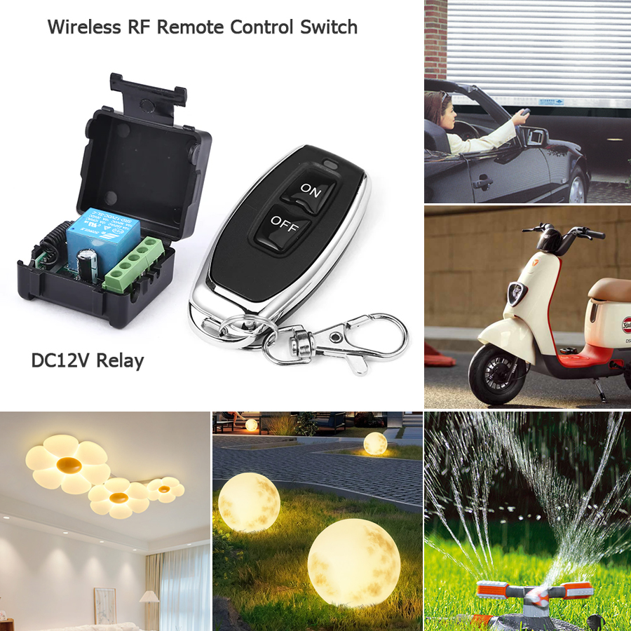 433Mhz DC 12V 1CH Universal Wireless Remote Control Switch 10A Relay Receiver Module RF Transmitter 433Mhz For LED Gate Garage. 
