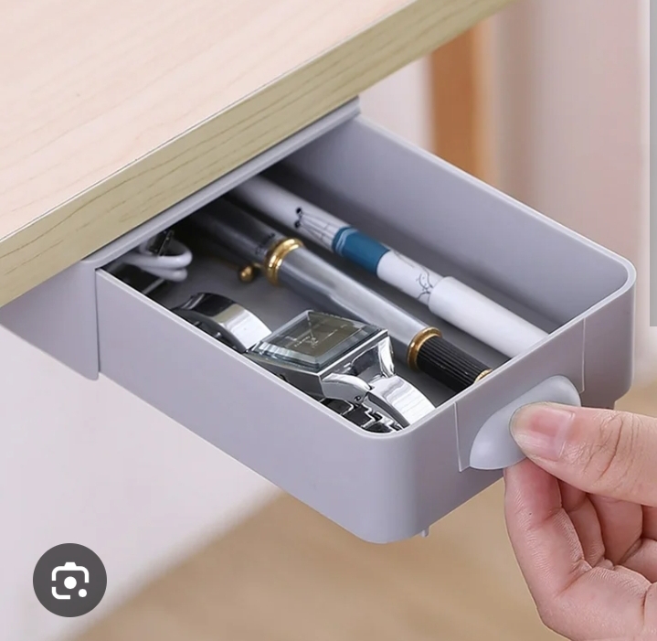 Table Storage Drawer Organizer Box Pencil Tray Desk Hidden Under Desk Stand Self-adhesive under-drawer Storage Box

Under Desk Drawer Organizer, Punch Free Under-The-Table Drawer, Self-Adhesive Hanging Pencil Drawer, Hiding Under Drawer Storage Drawer
