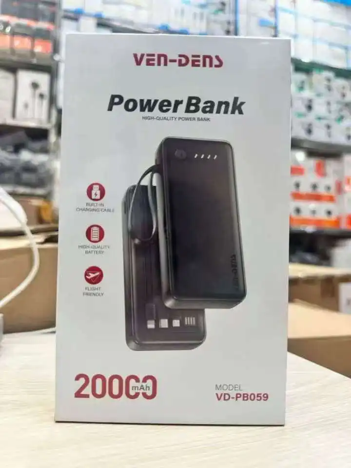 ven dens 20000 mh power bank with 4 data cable. PB059