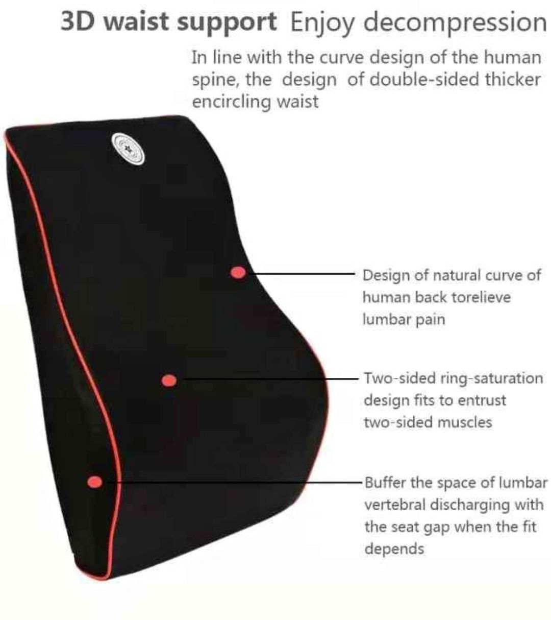 car seat soft memory back support cushion fillow
