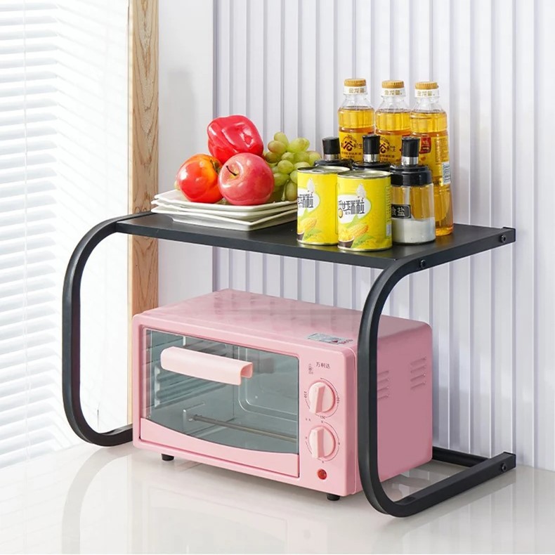 Microwave Oven Rack Multifunctional Kitchen Shelf Space Saving Storage Rack Rice Cooker Rack. 