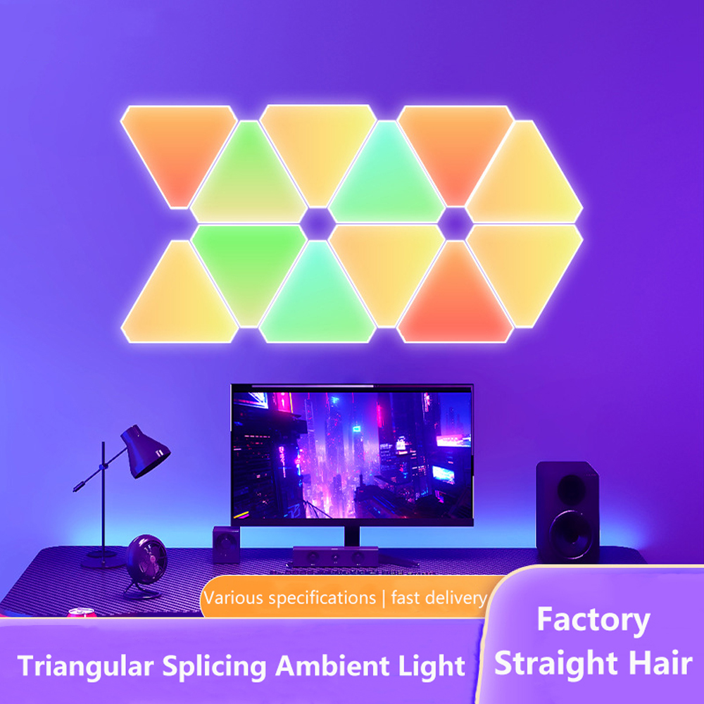 RGB Triangle Wall Light LED Quantum Lamp 5V USB WIFI Bluetooth Music Sync Game Ambient Light For Gaming Bedroom Store Decoration