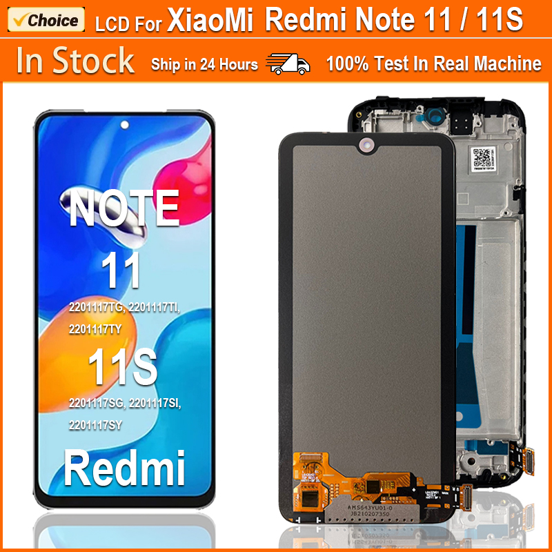 Super AMOLED LCD For Xiaomi Redmi Note 11 LCD 2201117TG LCD Display Touch Screen Digitizer Assembly For Redmi Note 11S LCD. 