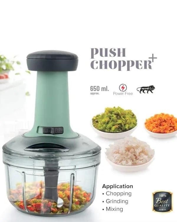 Manual Push Chopper 800ml for Vegetable & Fruit Cutting, Strong ABS Material for Long Duration (Multi Color). 