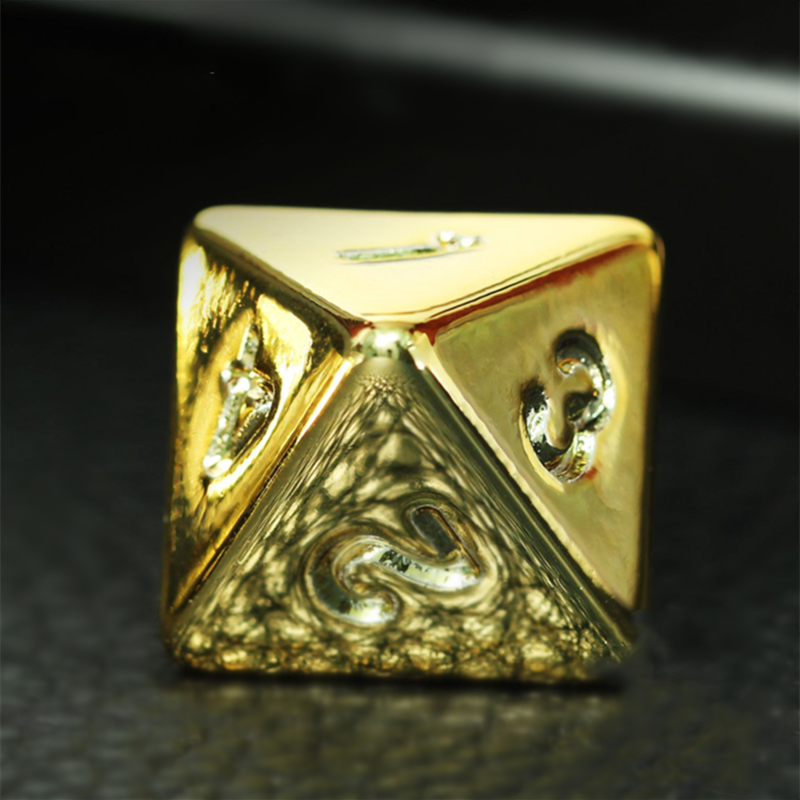 7-Piece Gold Plated Dice Set - D&D COC D4 D6 D8 D10 D% D12 D20 - Premium RPG Dice for Table Games, DND, MTG. 