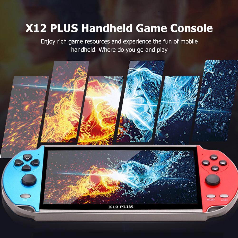 X12/X12 Plus Retro Handheld Game Console 5.1/7.1Inch HD Screen Portable Audio Video Player Built-in 10000+ Classic Games. 