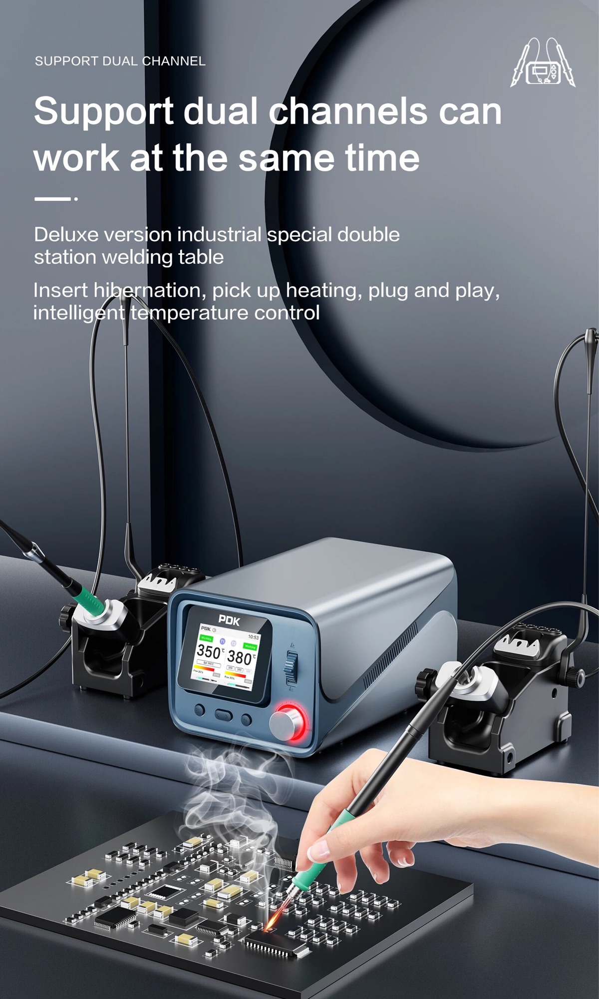 Wrcibo PDK1200 Soldering Station Compatible With C210/C245/C115 Handle And Tips Control Temperature For BGA PCB Repair Welding. 