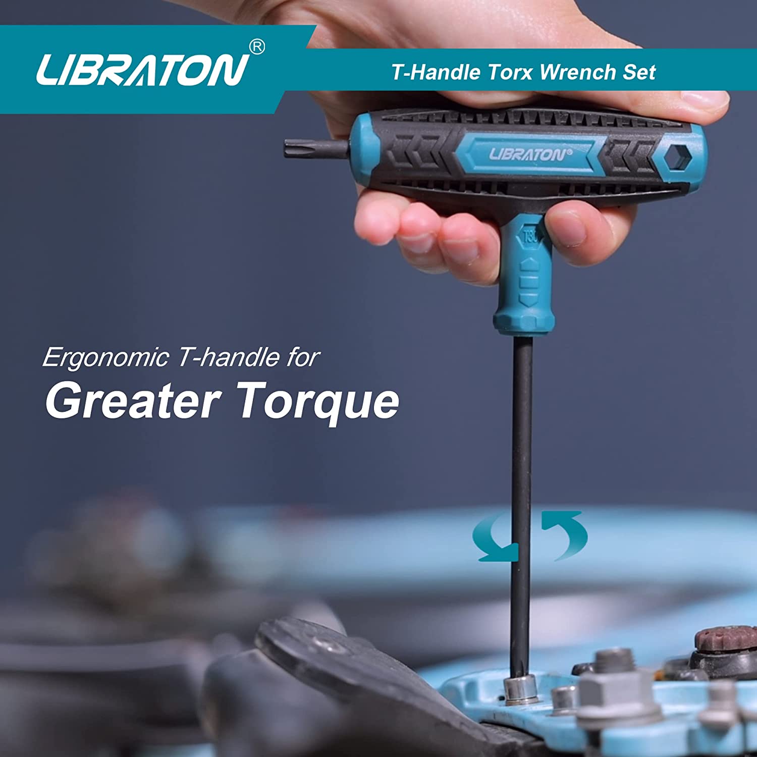 Libraton 7Pcs T-Handle Torx Key Set T Handle Wrench Set, Two-tip Design, T10-T40, Suitable for Torx Screws Auto Bike Repair Tool. 