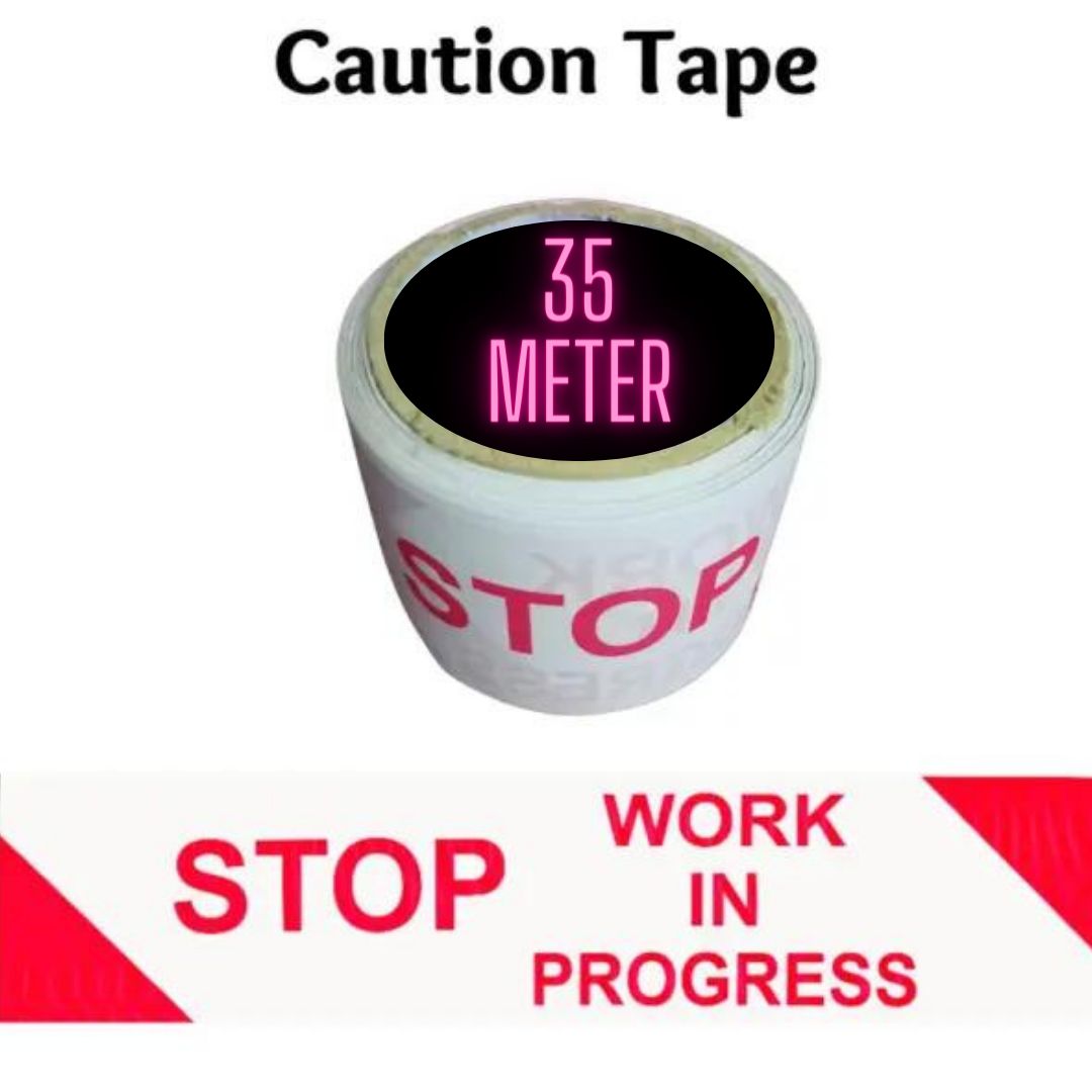 35 * 7.5 "Stop Work In Progress" Caution Tape , Use For Construction Area,  ETC. 