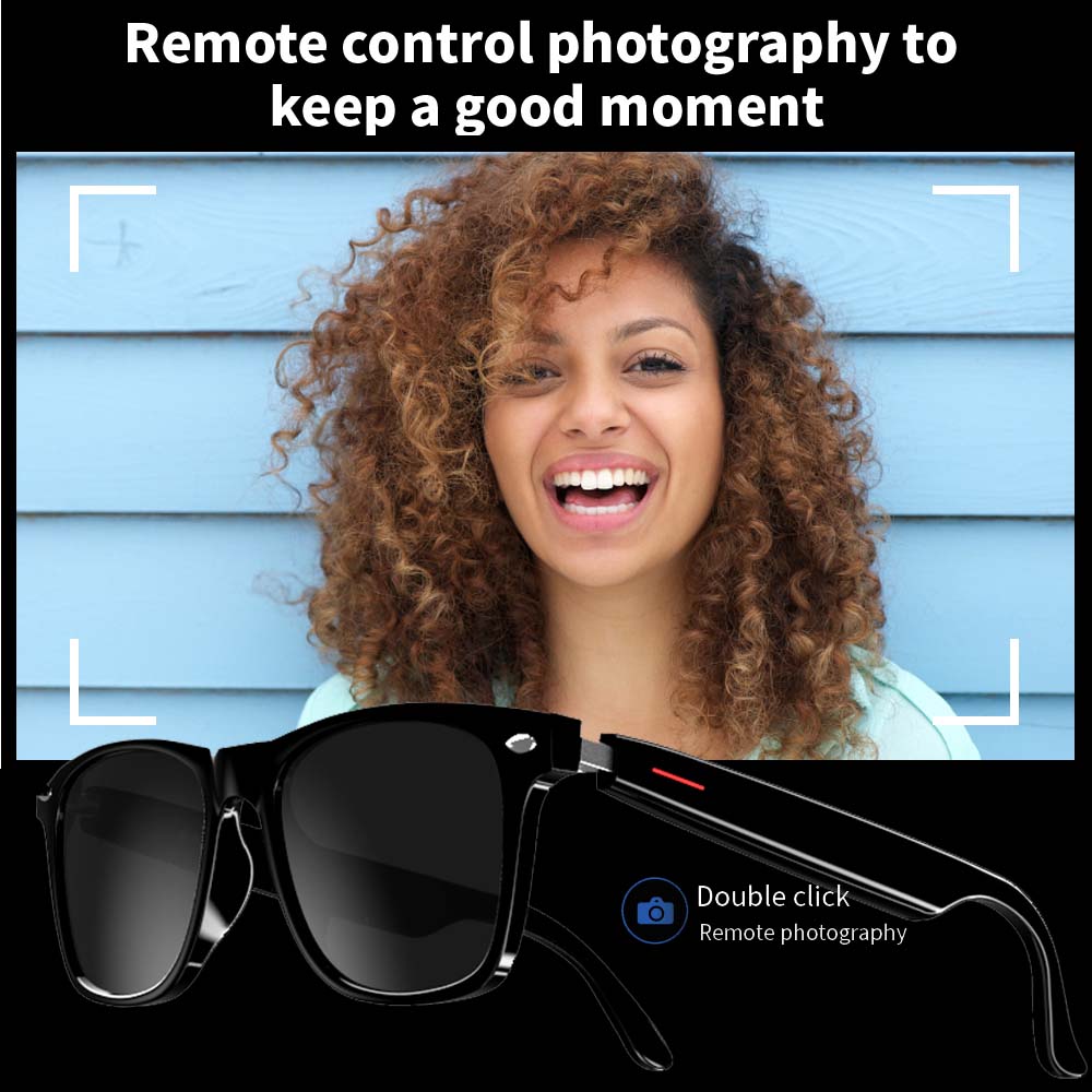 SENBONO E13 Smart Glasses:Blue Light Filtering Polarized Sunglass Lenses  Audio Built-in Mic & Speakers Touch & Voice Assistant. 