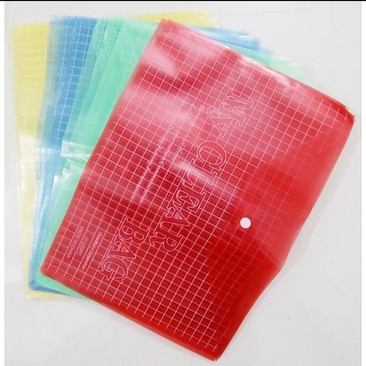 12 Pcs My clear bag 9c (Soft) / Button File / Documents Carrier File For School, Office , Home & Multi-purpose use