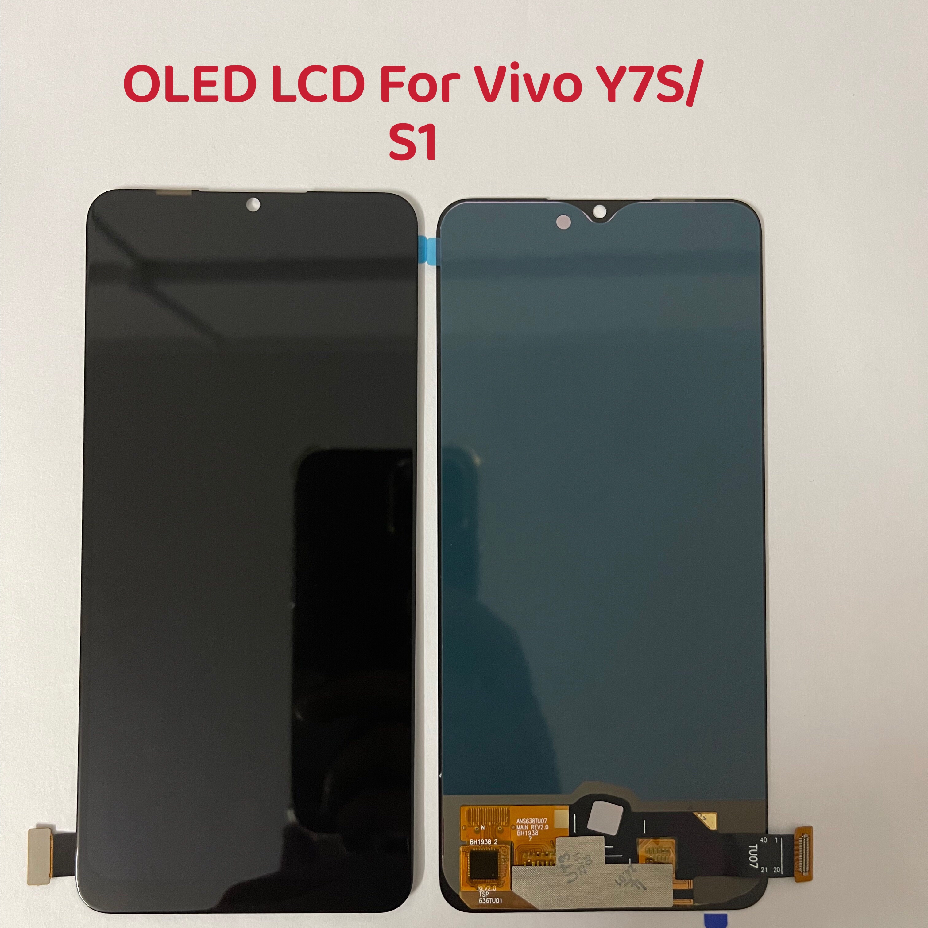 6.38" AMOLED LCD For Vivo S1 Y7S V1907 V1913A LCD Display Touch Panel Screen Sensor Digitizer Module Assembly For Vivo Y7s LCD