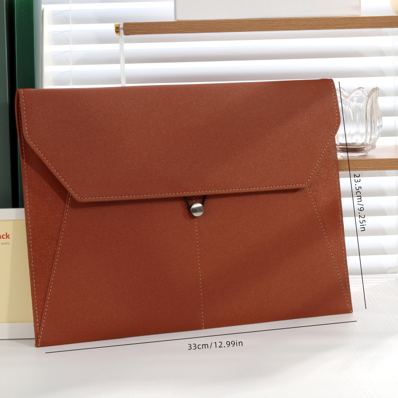 A4 Business Leather File Bag Multi-function Clamping Waterproof Folder ...