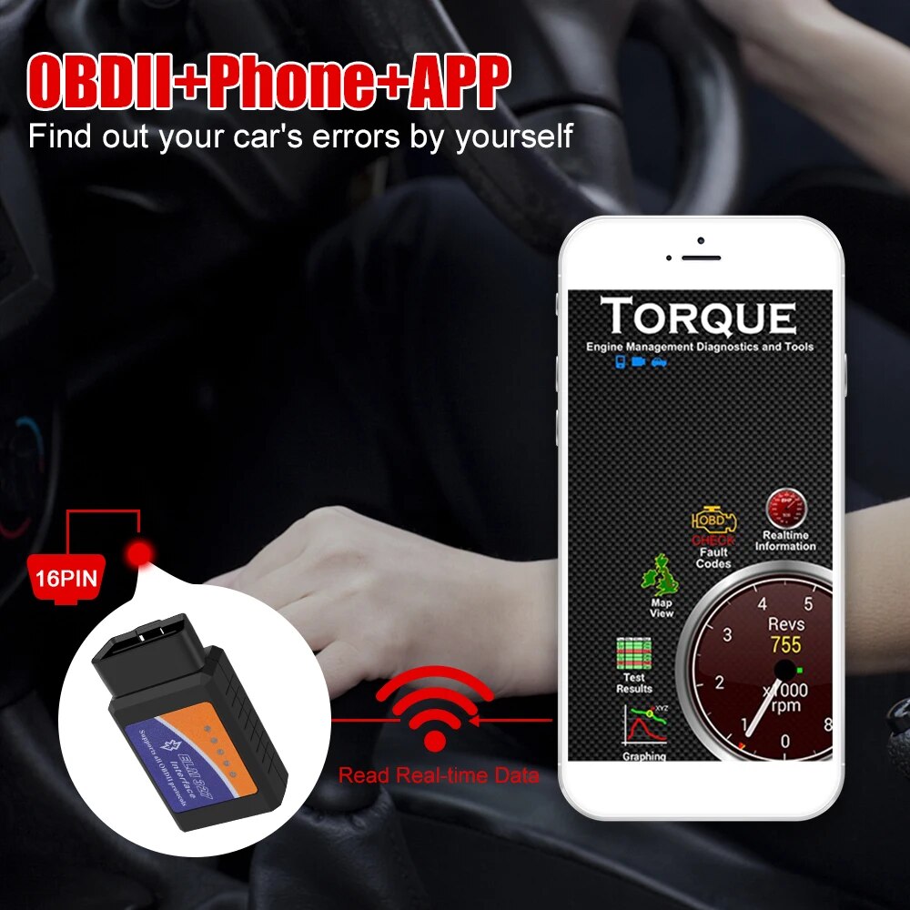 ELM 327 V2.1 OBD2 Code Reader Bluetooth ELM327 OBDII Auto Accessories OBD2 Car Diagnostic Tools Scanner Universal. 