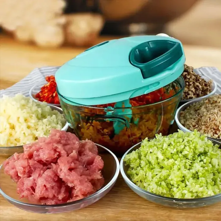 Handy Vegetable, Fruit, Dry Fruit Salad Maker Quick String Chopper Machine, With 3 Stainless Steel Blades. 