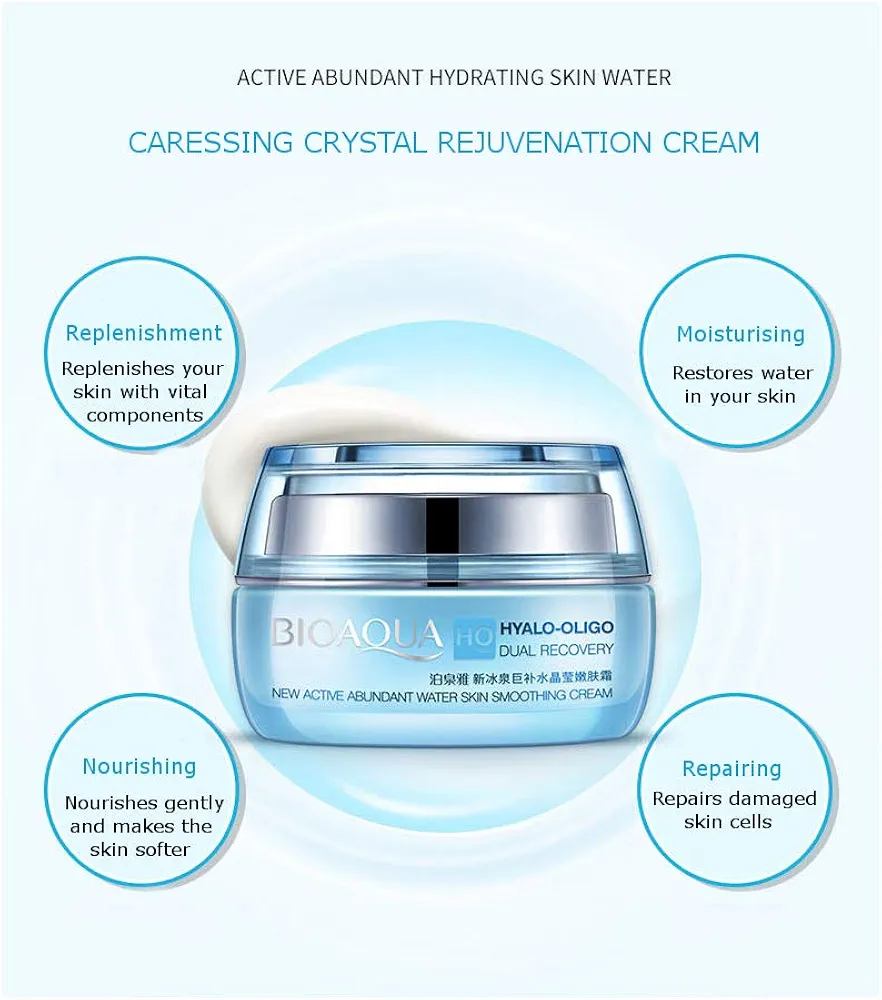 BIOAQUA Hyalo-Oligo Dual Recovery Ice Spring Rehydrating Skin Rejuvenating Cream- 50g. 
