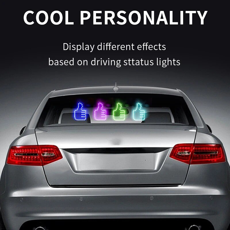Upgraded Colorful Color USB Gesture Light Car Finger Light Remote Control Atmosphere Light Hand Lamp Sticker Middle Finger Gest. 