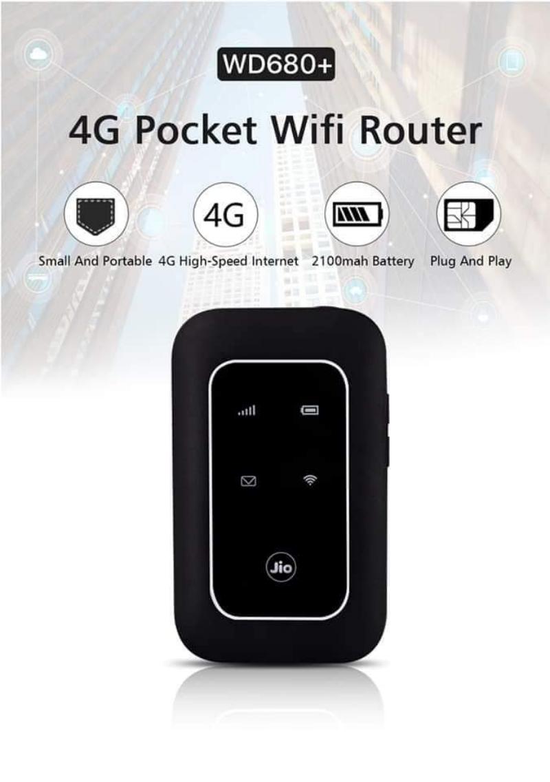 Advanced Mobile Wi-Fi Hotspot Pocket Router Jio WD680+ LTE. 