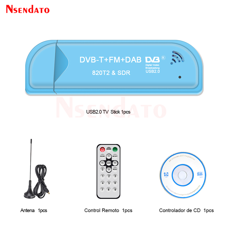 Digital RTL2832U & R820T2 USB2.0 Smart DVB-T SDR TV Stick Tuner DVB-T+FM+DAB RTL SDR TV Receiver Dongle With Antenna For windows. 