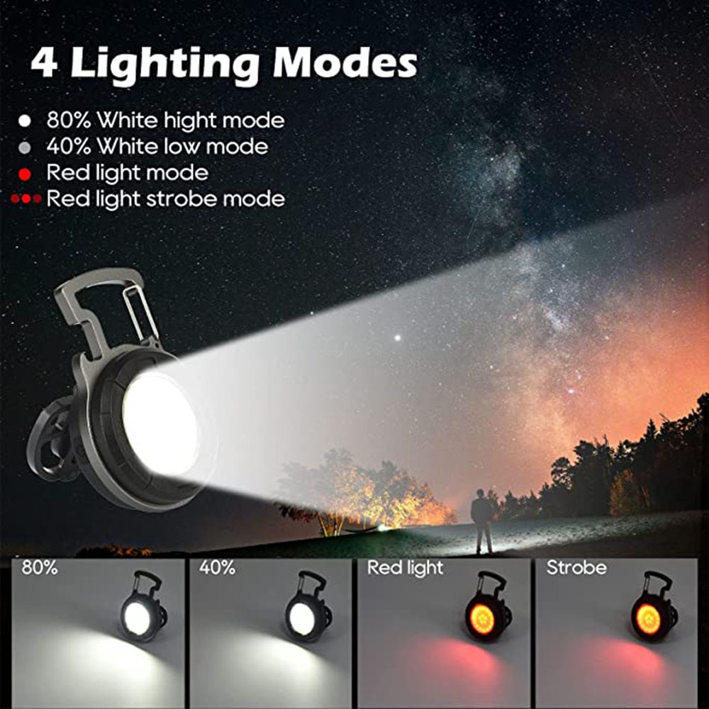 Portable COB Keychain Flashlight LED Mini Work Lights Floodlight Type C Rechargeable Bottle Opener Outdoor Camping Light. 