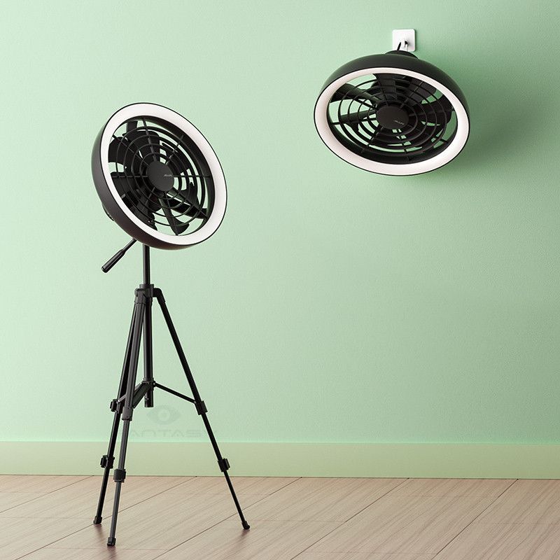 JISULIFE FA17 Outdoor LED Ceiling Fan with Long Tripod Stand. 