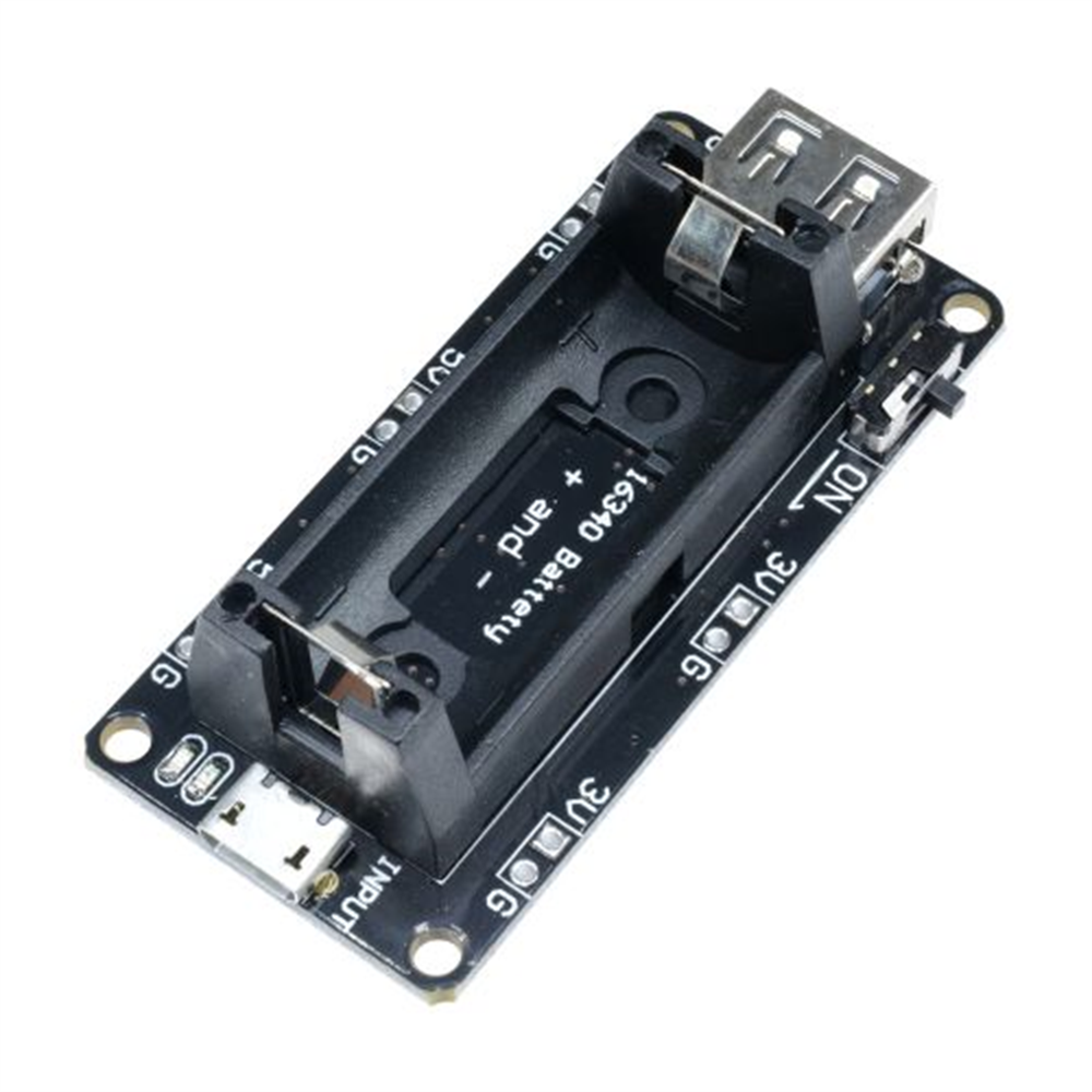 16340 Micro USB Power Bank Battery Charger Module Dual Output 3.3V 5V Rechargeable Battery Holder Lithium Battery Charging Board. 